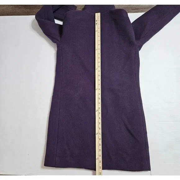 J Crew Cocoon Coat Italian Stadium Cloth Nello Gori Wool Purple Size 0 - Picture 10 of 12